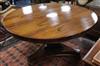 A Rosewood breakfast table W.133cm                                                                                                     