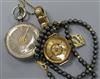 A 14k diamond set Jaguar pendant, an 18k converted fob watch a Victorian silver open faced key wind pocket watch                       