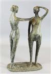 § David Wynne (1926). A bronze garden statue 'Sisters', H.3ft 8in.