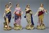 A set of four Dresden porcelain figures, tallest 22cm                                                                                  