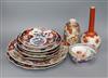 A quantity of Imari ceramics and a Kutani vase vase 24cm                                                                               