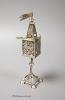 An early to mid 20th century Austrian 800 standard filigree white metal spice tower, height 19.1cm, 104 grams.                                                                                                              