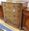 A George IV mahogany bow-fronted chest of drawers W.108cm                                                                              