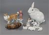 A quantity of porcelain animals including Herend and Austrian pieces                                                                   