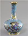 A Chinese cloisonne enamel bottle vase, 18th/19th century, H. 19.5cm                                                                   