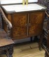 A French kingwood and marquetry marble topped cabinet W.65cm                                                                           