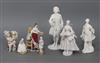 Seven Continental porcelain figurines                                                                                                  