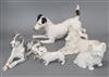 Two Bing & Grondahl dogs, two Augarten porcelain dogs and another (5)                                                                  