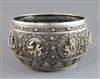 A late 19th century unusual Burmese reticulated silver bowl, 37 oz.                                                                    