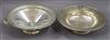 Two sterling silver fruit bowls, one with two handles, 25.5 oz.                                                                        