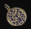 A Victorian gold and blue enamel mourning pendant locket, 25mm.                                                                        