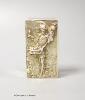 A late 19th/early 20th century continental white metal rectangular box and cover, the lid embossed with the figure of a pedlar, 9.5cm, 155 grams.                                                                           