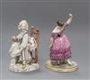 Two Vienna style porcelain figures of a mother and child and a dancer tallest 20cm                                                     