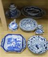 A collection of Chinese blue and white ceramics                                                                                        