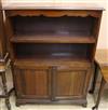 A mahogany bookcase/cupboard W.91cm.                                                                                                   