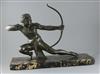 Salvatore Melani (1902-1934). An Art Deco bronze figure of an archer, W.24in.                                                          