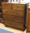 A Victorian teak military chest W.92cm.                                                                                                