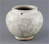 A Chinese Cizhou carved globular jar, probably Song-Jin dynasty H. 14.5cm, glaze imperfections                                         