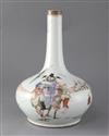 A Chinese enamelled porcelain bottle vase, 19th century, height 33.5cm, faults,                                                        