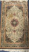 A Kashan style part silk rug 158 x 90cm                                                                                                