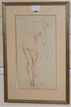 William Dring, sanguine chalk, Nude study, signed in pencil and dated '25, 43 x 24cm                                                   