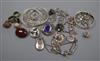 A collection of mixed white metal and other jewellery.                                                                                 