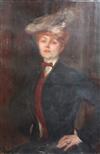 Albert de Belleroche (1864-1944) Half length portrait of a lady 'L'Amie' 37 x 25in., unframed                                          