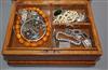 Mixed silver and jewellery including 19th century vinaigrette(a.f.), pair of rabbit cufflinks, amber beads, etc.                       