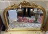 A Victorian carved giltwood and gesso overmantel mirror, width 126cm, height 93cm                                                                                                                                           