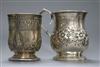 Two early 20th century silver christening mugs, 5.5 oz.                                                                                