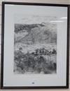 Cat Outram (Scottish contemporary) Edinburgh from the Lions Haunch, Limited Edition engraving, signed, titled in pencil 60 x 44cm      