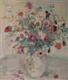 Luisa Coinomicks, oil on canvas, Still life of roses in vase 75 x 65cm unframed                                                        