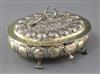 A late Victorian embossed silver gilt oval casket, By Carrington & Co, 18 oz.                                                          