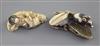 Two Japanese ivory netsuke, 19th century, length 5.7cm                                                                                 