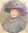 Albert de Belleroche (1864-1944) Portrait sketch of a lady probably Mrs Harry Vane Millbank, the artist's mother 23 x 19in., unframed  