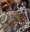 Mixed bangles and other costume jewellery.                                                                                             