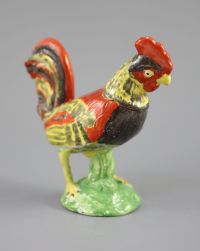 A Staffordshire pearlware figure of a cockerel, c.1820, 19cm high                                                                      