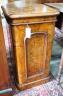 A Victorian figured walnut bedside cabinet, width 42cm, depth 38cm, height 75cm                                                                                                                                             