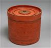 A red Thai lacquer box height 22cm                                                                                                     