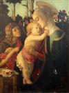 19th century Italian School after Sandro Botticelli Madonna and Child with the Young St. John the Baptist 36.75 x 27in. unframed       