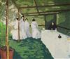 Keith Horsley Women in white dresses in a gazebo 72 x 86cm                                                                             