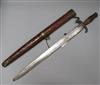 A Chinese sword and scabbard length 66cm                                                                                               