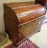 A George III mahogany cylinder bureau, width 127cm, depth 67cm, height 107cm                                                                                                                                                
