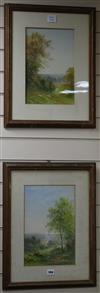 R.A.Kittermaster Marshall, pair of watercolours, cattle and sheep in extensive landscapes, signed 36 x 23cm                            