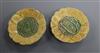 A pair of Oriental pottery coin dishes diameter 9cm                                                                                    