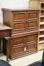 A pair of Edwardian mahogany table top cabinets, width 70cm, depth 45cm, height 100cm                                                                                                                                       