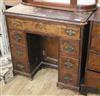 A mid 18th century walnut kneehole desk W.81cm.                                                                                        