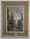 Antonio Da Vitti, oil on board, Paris street scene, 37 x 24cm                                                                          