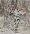 Robert Austin, watercolour, Still life of flowers in a glass vase, signed 24 x 21cm                                                    