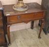 An early 18th century walnut side table W.79cm.                                                                                        